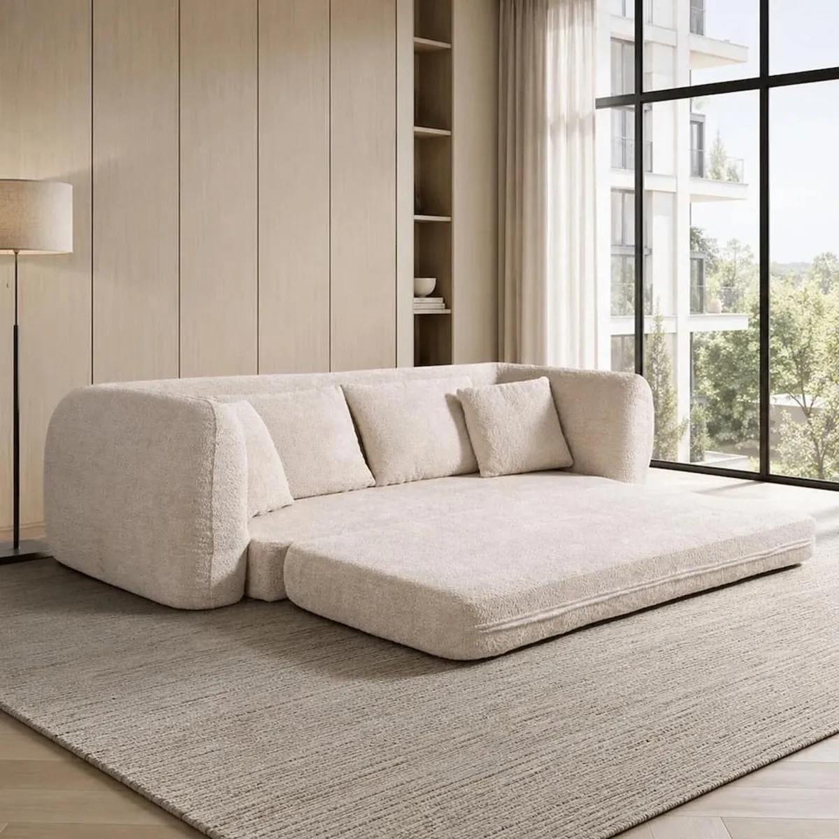 Softy compressed Pull Out Sofa Bed - Beige - Image 3