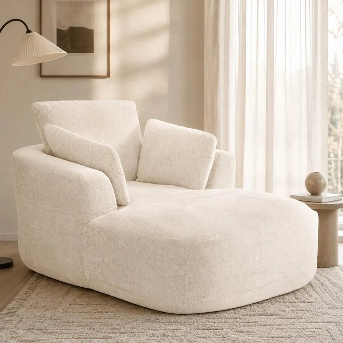 Softy Compressed Indoor Lounge Sofa Chair - Beige - Image 2
