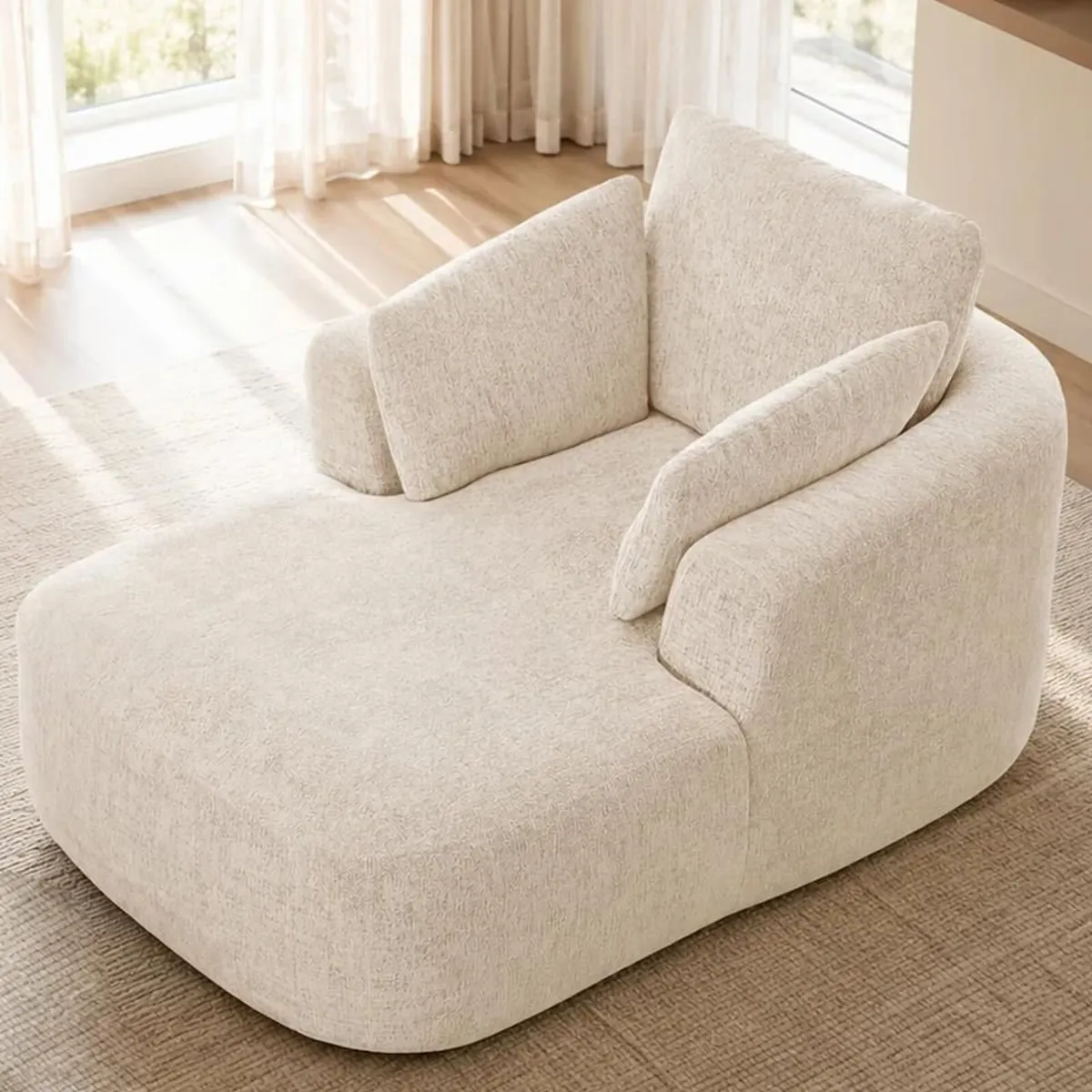 Softy Compressed Indoor Lounge Sofa Chair - Beige - Image 4
