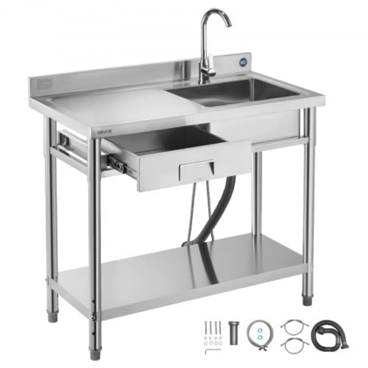 Stainless Steel Utility Sink, Free Standing Single - Image 1