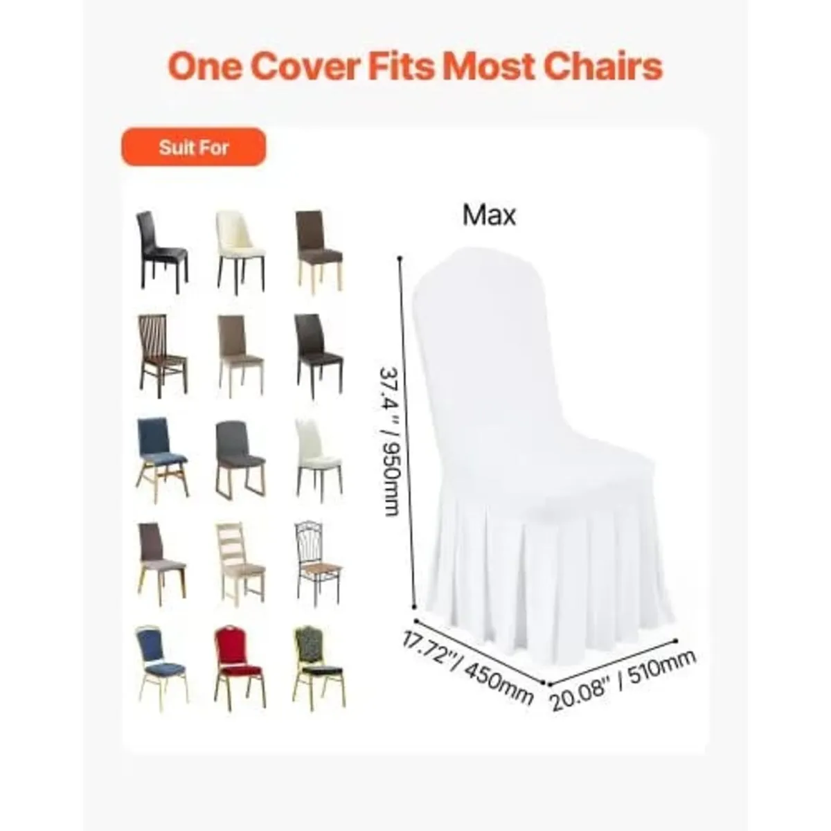 30 Pcs White Chair Covers, Polyester Spandex Chair - Image 2