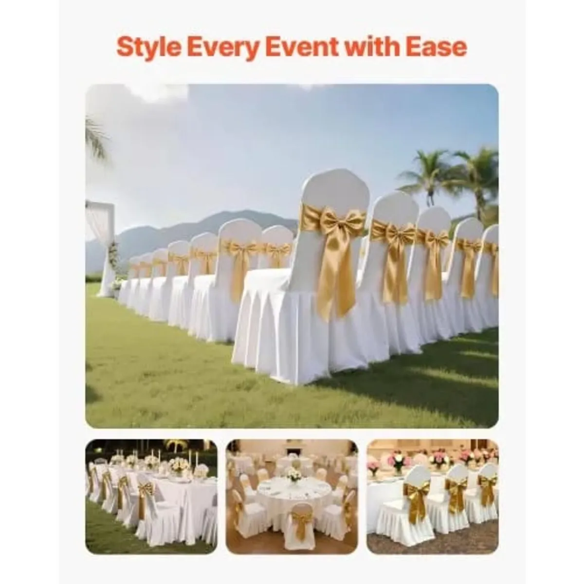30 Pcs White Chair Covers, Polyester Spandex Chair - Image 3