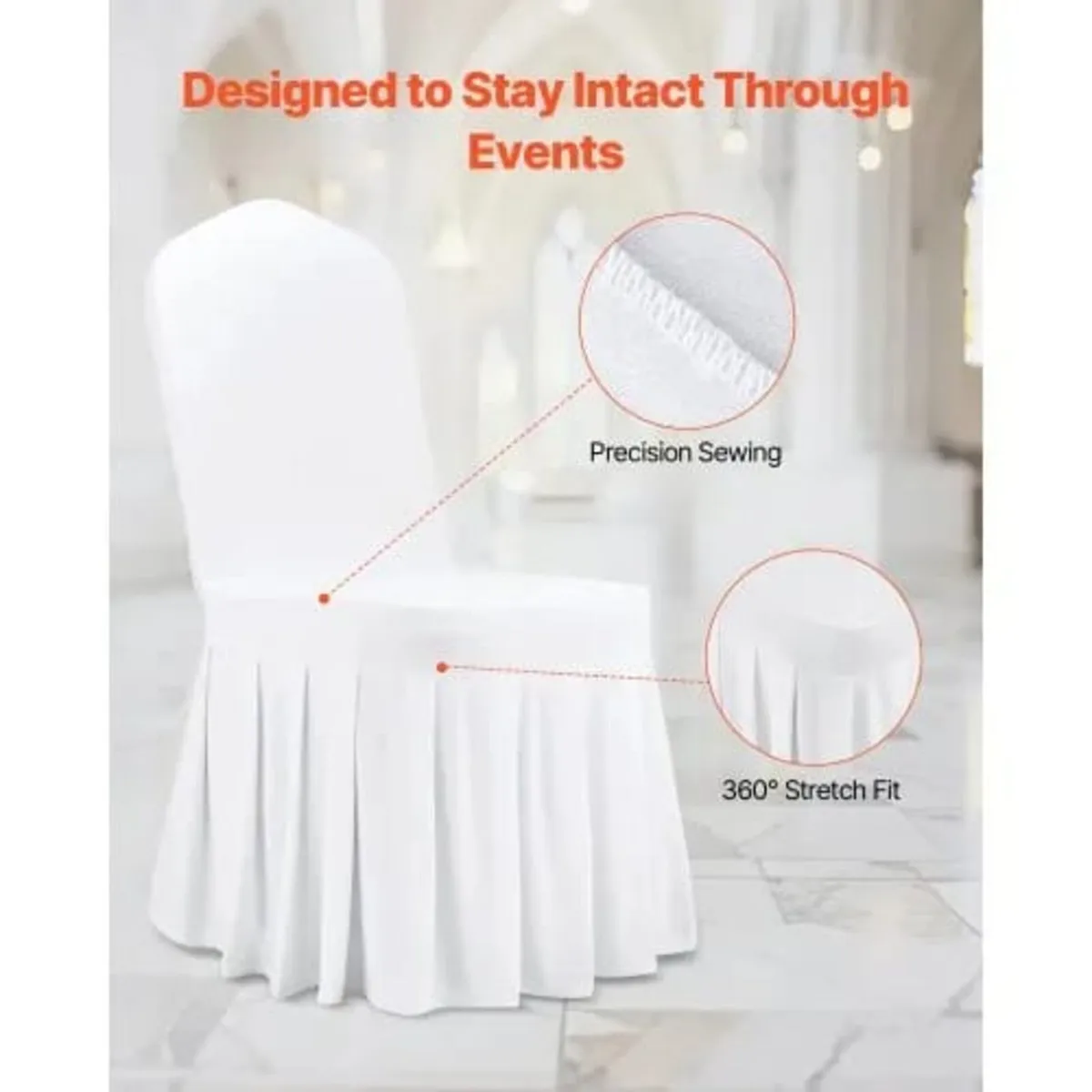 30 Pcs White Chair Covers, Polyester Spandex Chair - Image 4