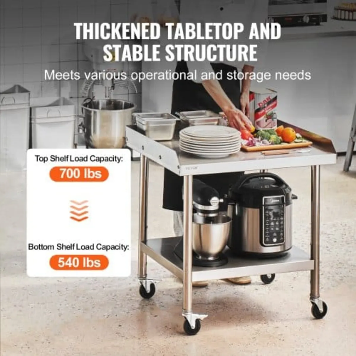Stainless Steel Work Table 61x71.1 cm Commercial F - Image 2