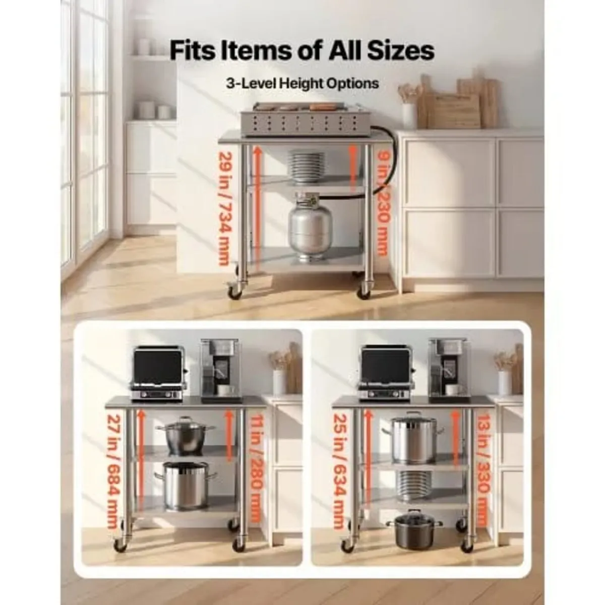 Stainless Steel Work Table, 61x91.5 cm Food Prep T - Image 3