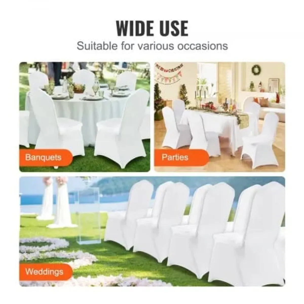 Stretch Spandex Folding Chair Covers, Universal Fi - Image 3