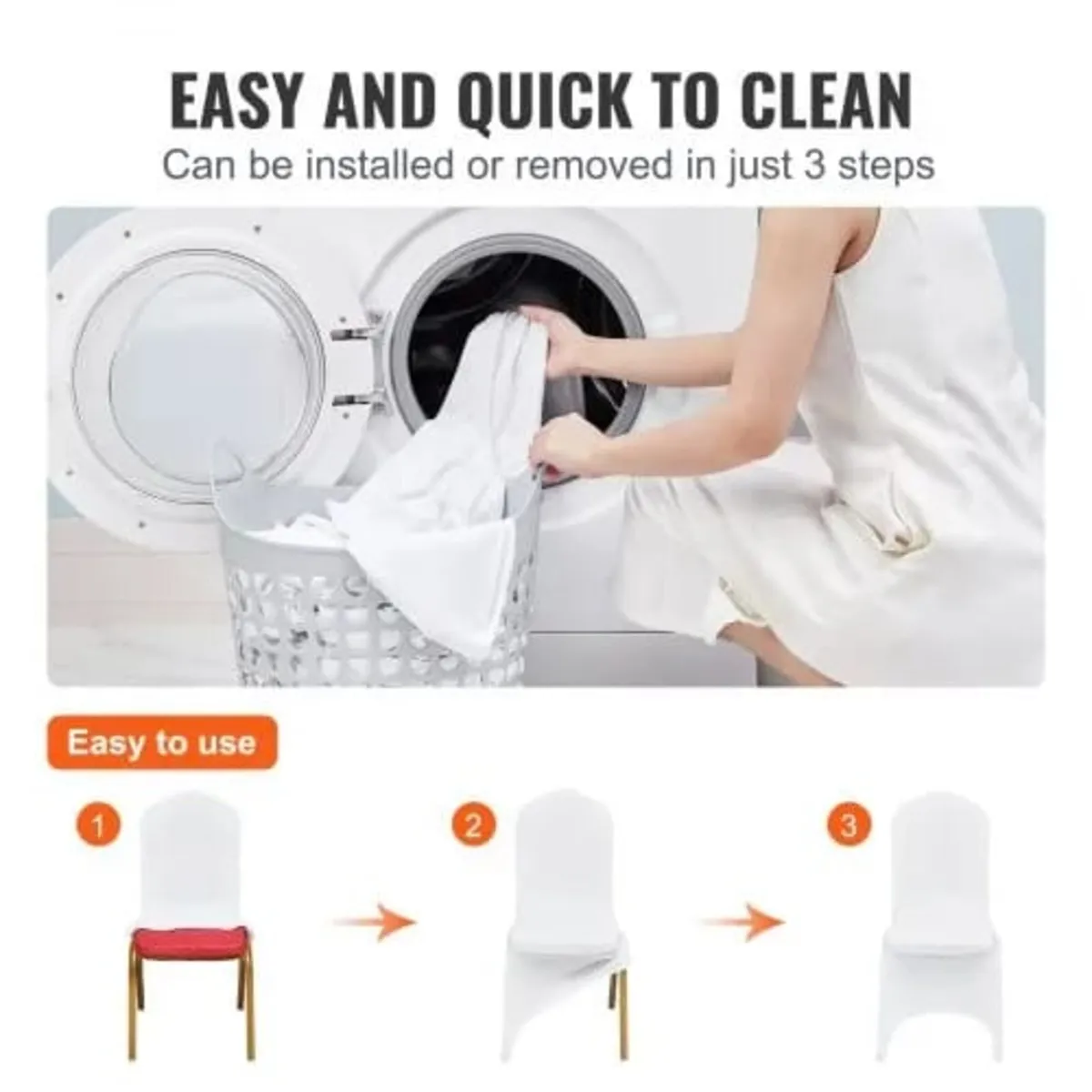 Stretch Spandex Folding Chair Covers, Universal Fi - Image 2