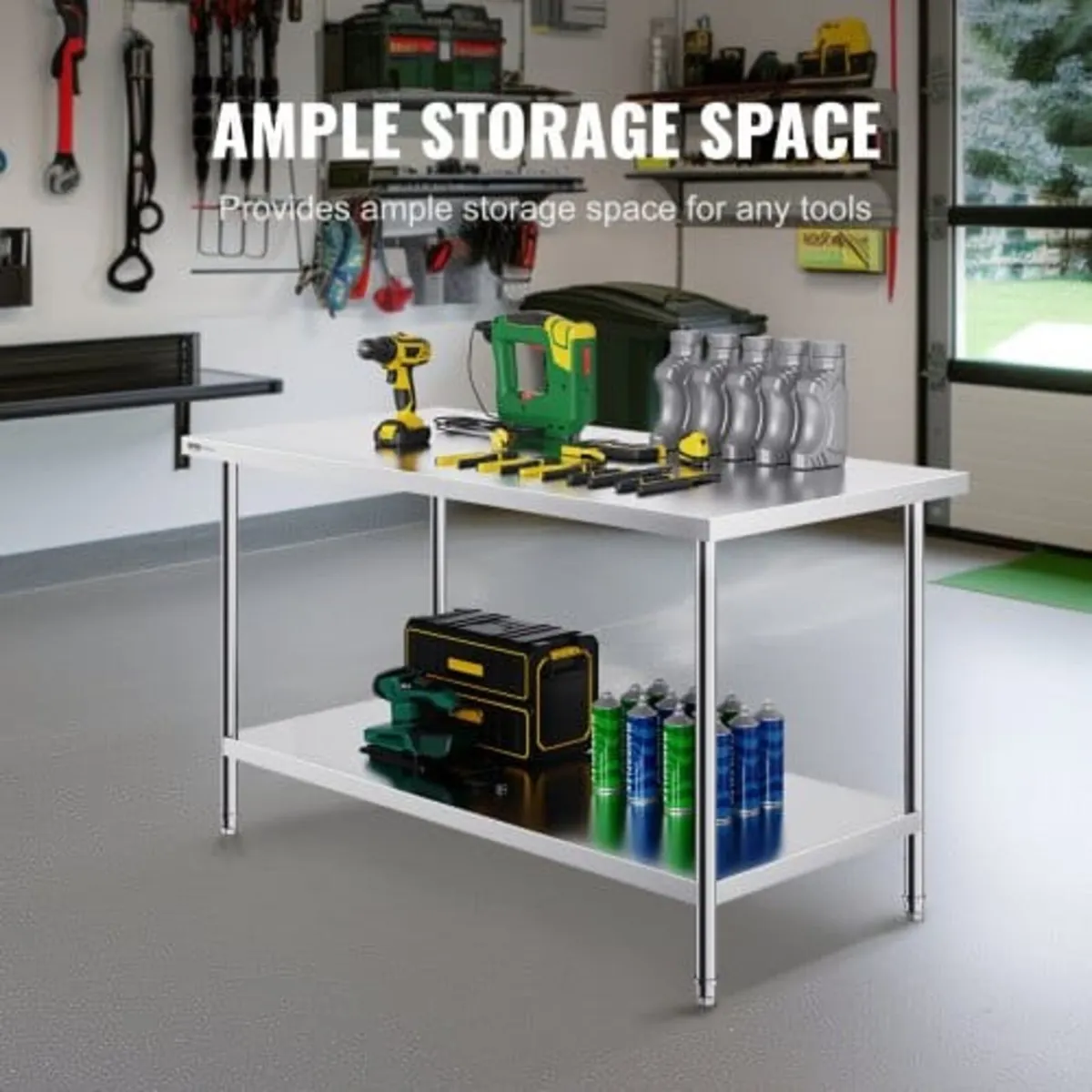 Stainless Steel Prep Table, 30 x 60 x 34 Inch, Hea - Image 2