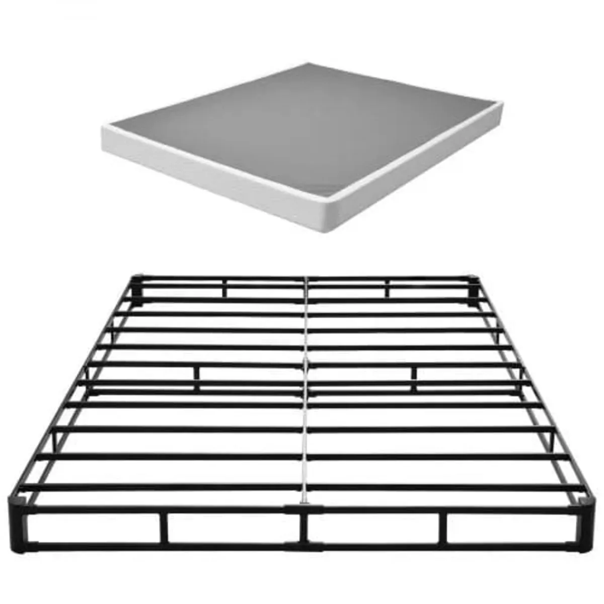 Box Spring, Queen Size Bed Frame with Washable Fab - Image 1