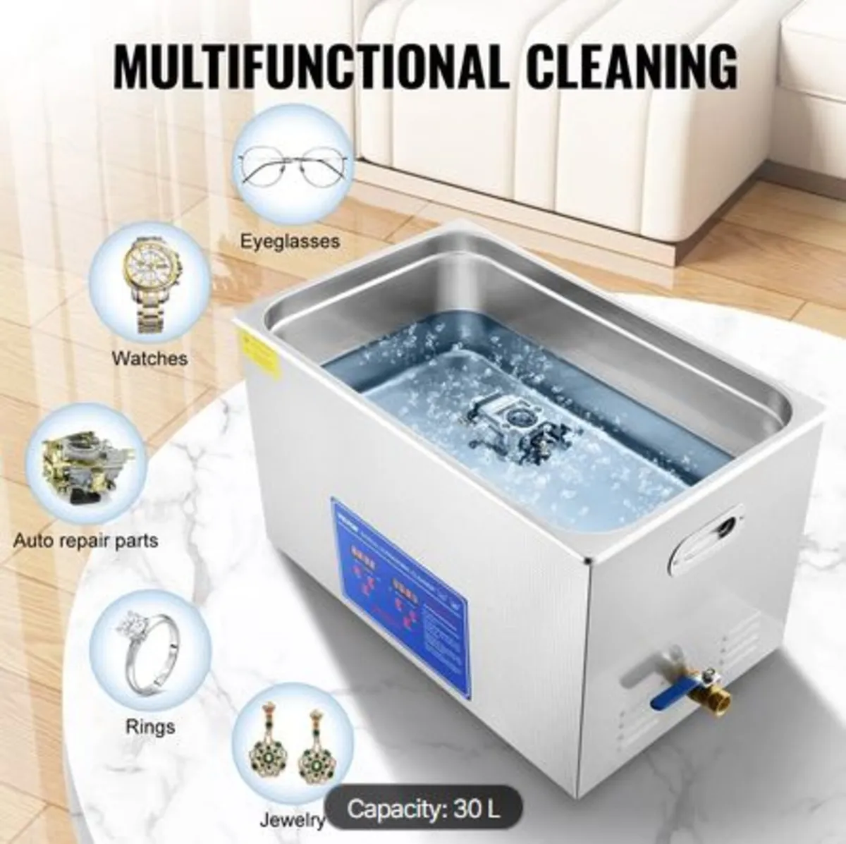 Professional Ultrasonic Cleaner, 30 L Ultrasonic - Image 2