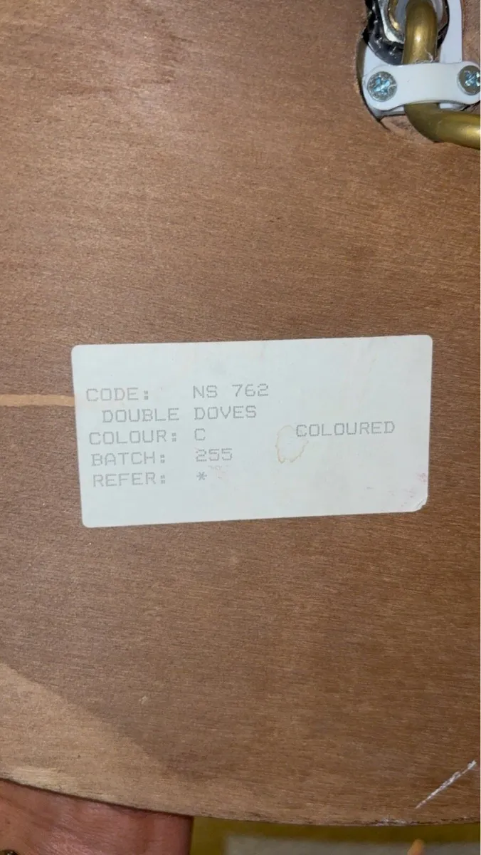 Large vintage double doves table lamp 65cm - Image 2