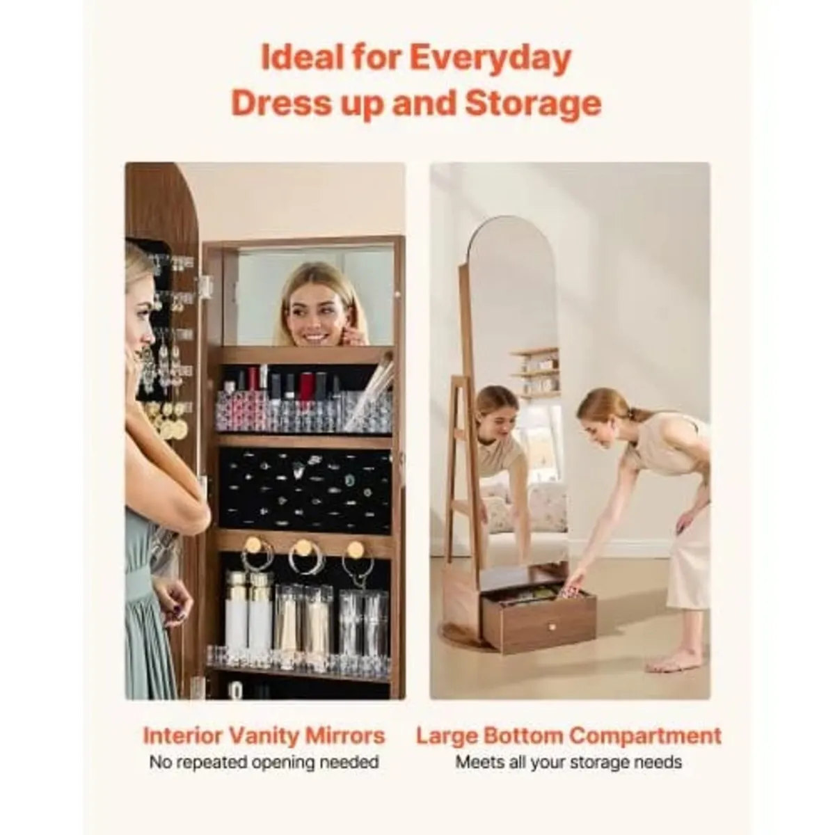 360° Swivel Jewelry Cabinet, 1655 mm Tall, Full-Le - Image 2