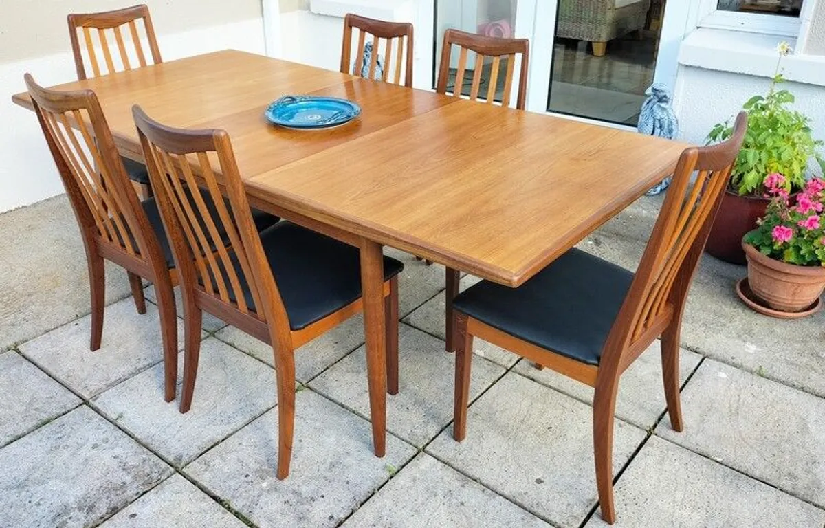 Mid Century Vintage G Plan Dining Table & Chairs - Image 3