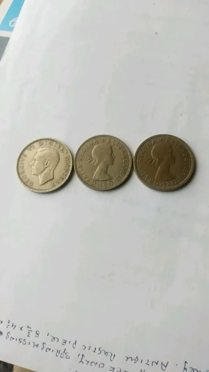 3. Vintage English Half Crowns - Image 1