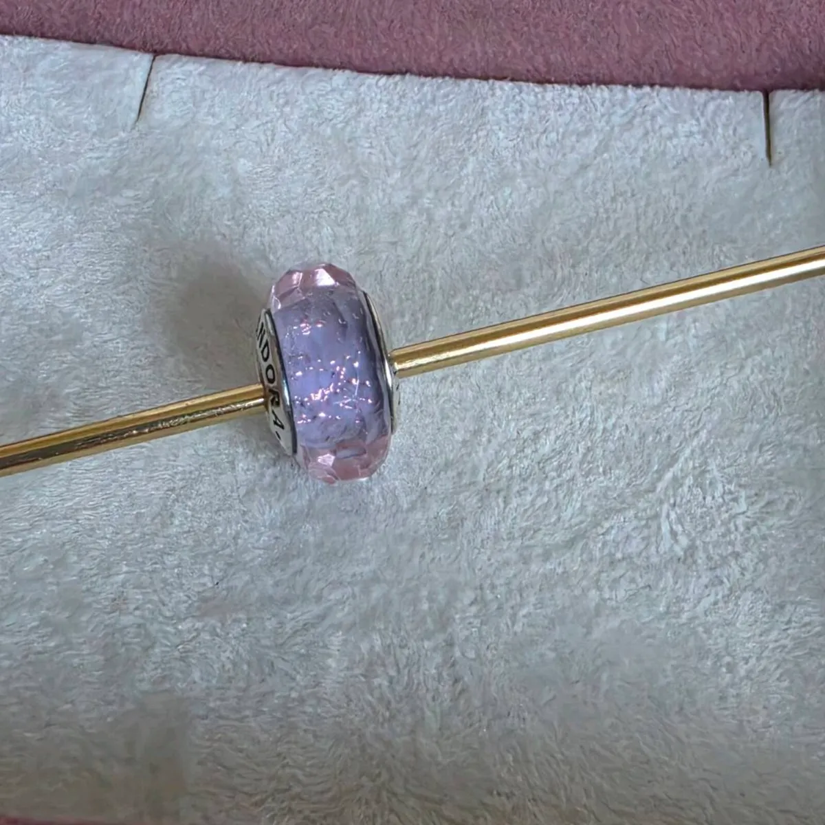 Pandora pink shimmer murano glass charm very good - Image 3