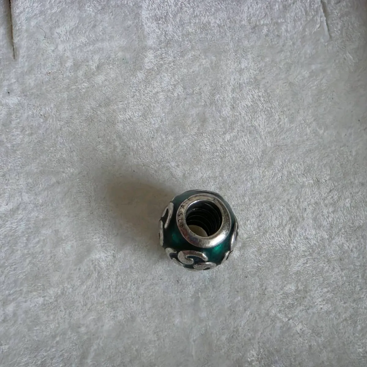 Pandora sterling silver teal/turquoise enamel zen - Image 4