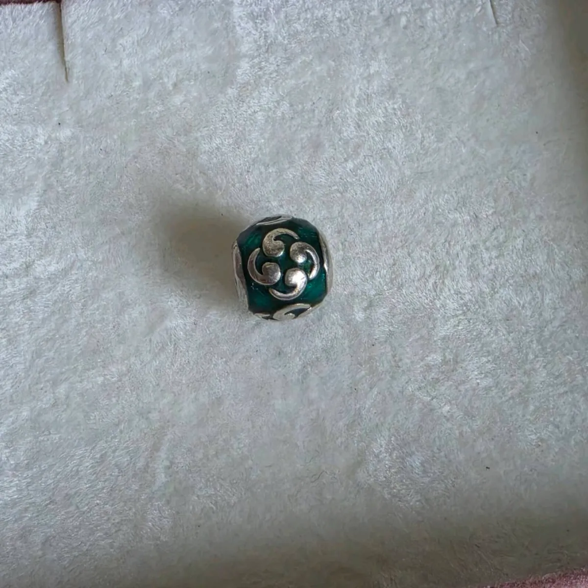 Pandora sterling silver teal/turquoise enamel zen - Image 3