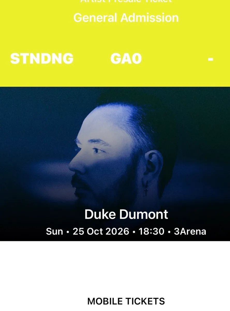 Duke Dumont Ticket