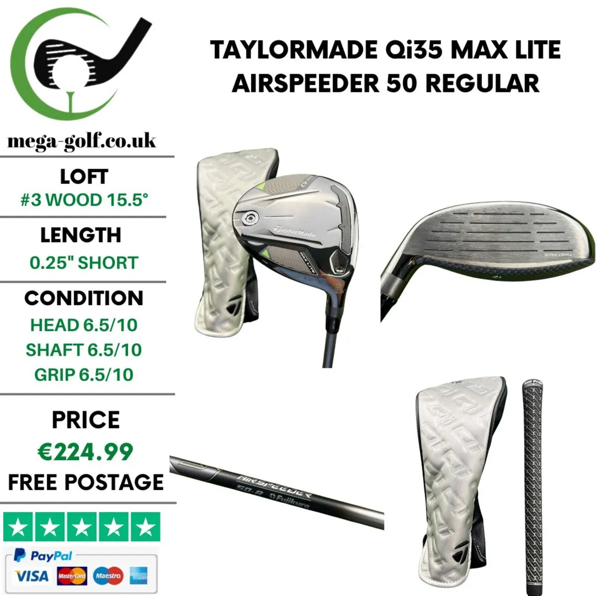 Taylormade Qi35 Max Lite #3 Wood 15.5° / Regular - Image 1