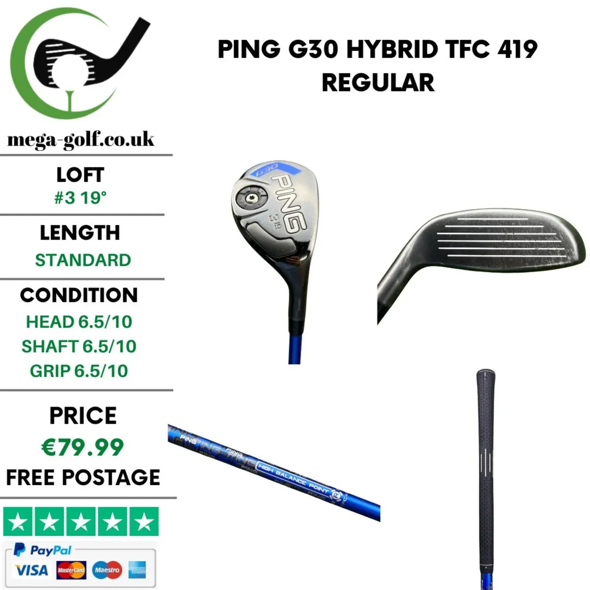 Ping G30 Hybrid / #3 19° / TFC 419 Regular - Image 1