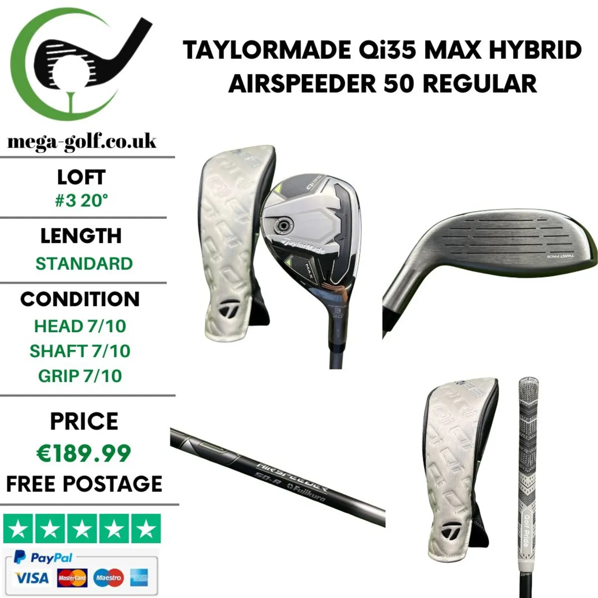 Taylormade Qi35 Max Hybrid / #3 20° / Regular - Image 1