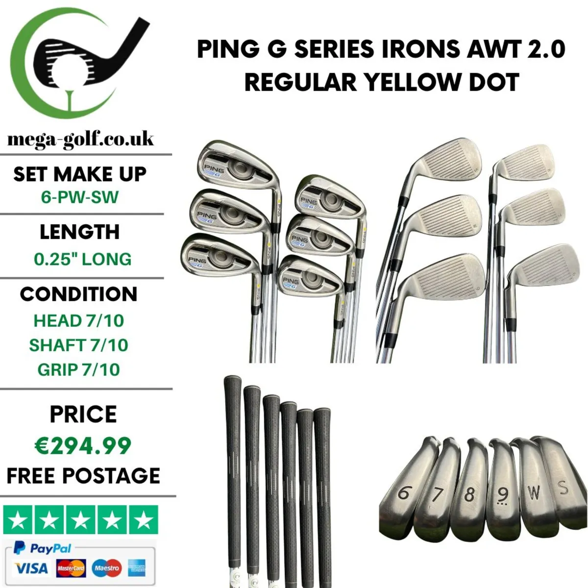 Ping G Series Irons / 6-Pw-Sw / AWT 2.0 Regular - Image 1