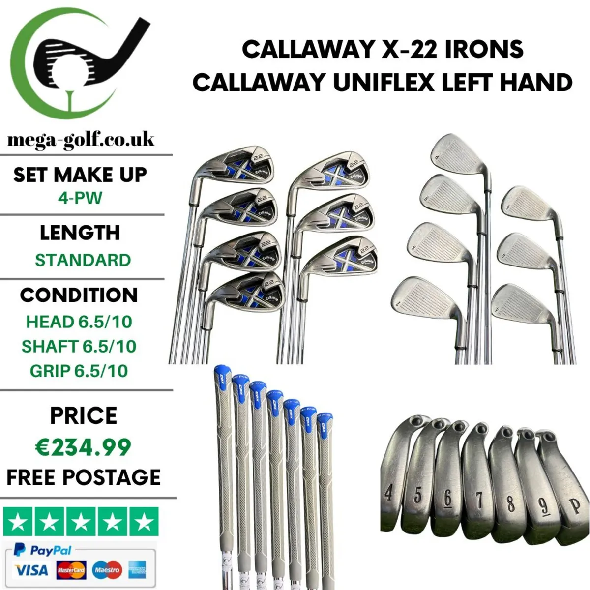 Callaway X-22 Irons / 4-Pw / Callaway Uniflex - Image 1