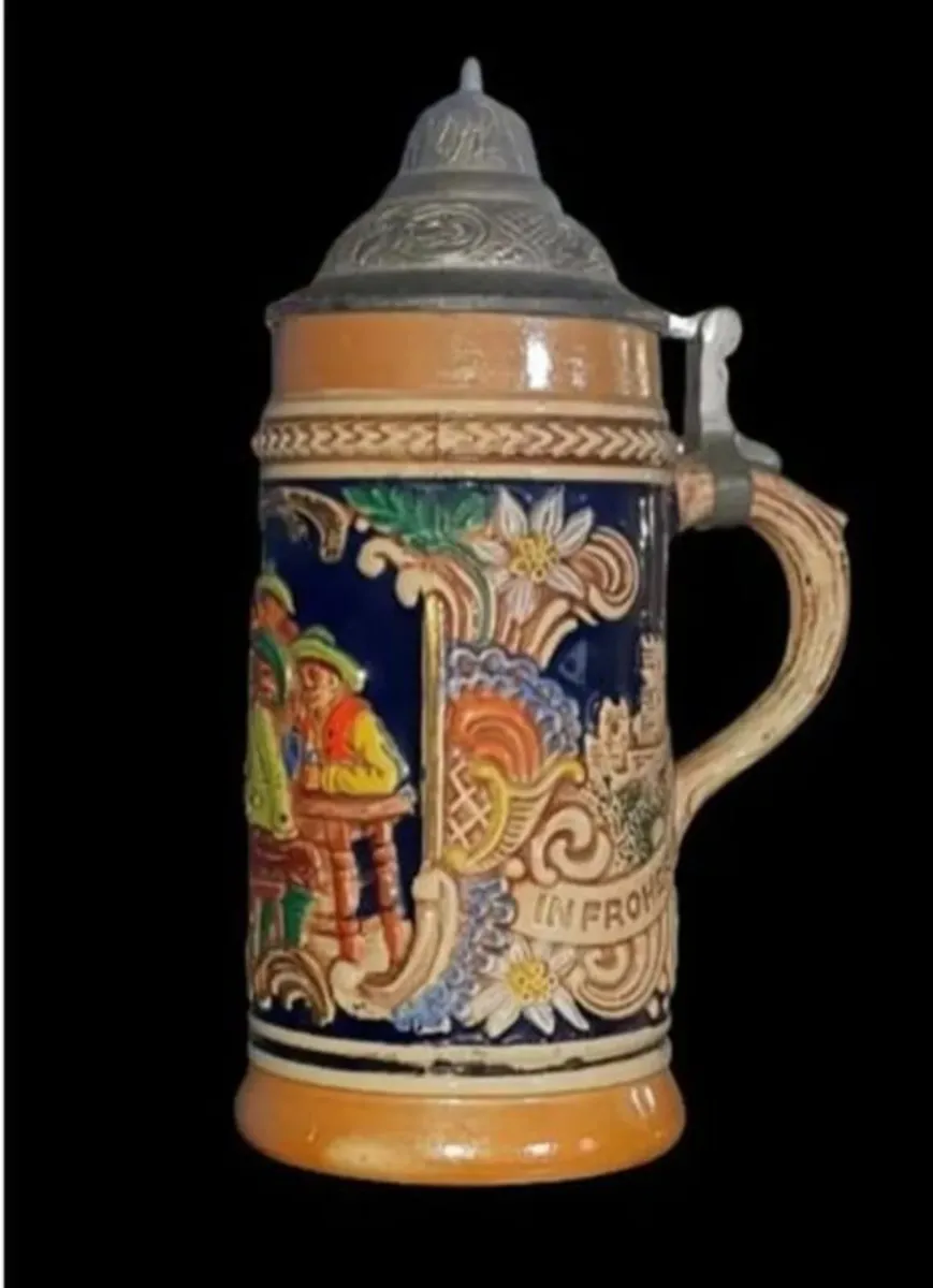 Vintage German Beer Stein by Gerz – Pewter Lid - Image 2