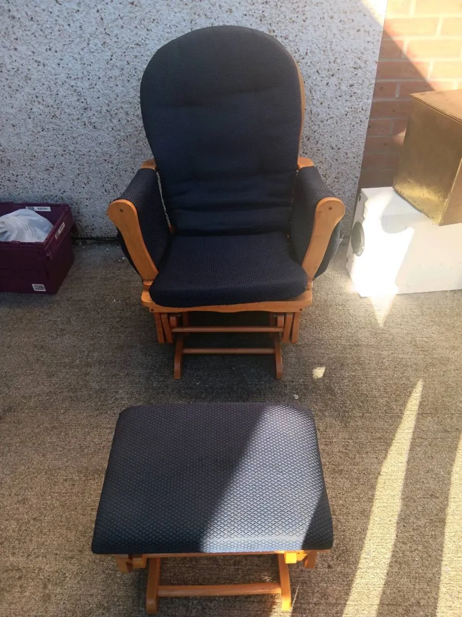 Rocking chair and stool - Image 1