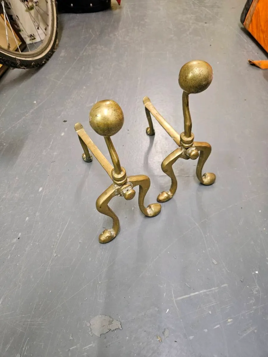 Brass fire dogs - Image 1