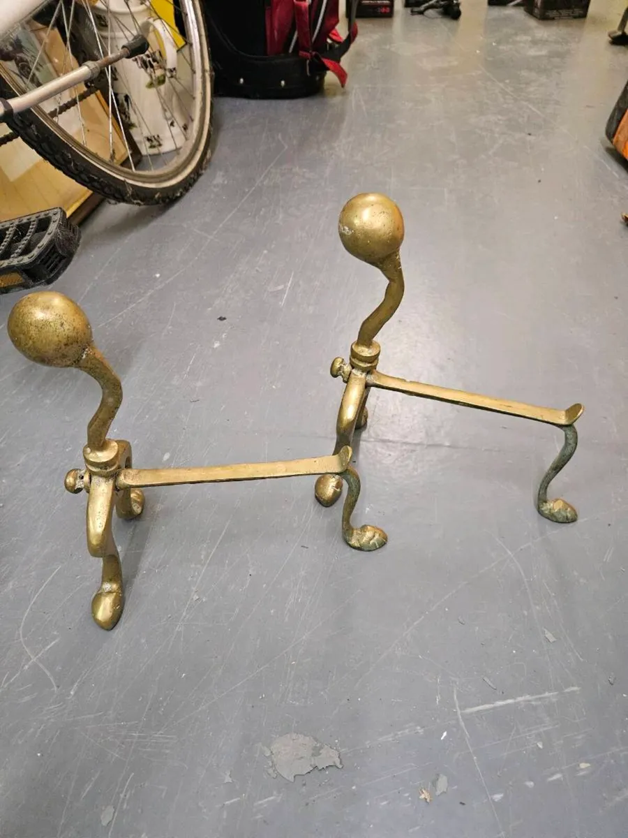 Brass fire dogs - Image 2
