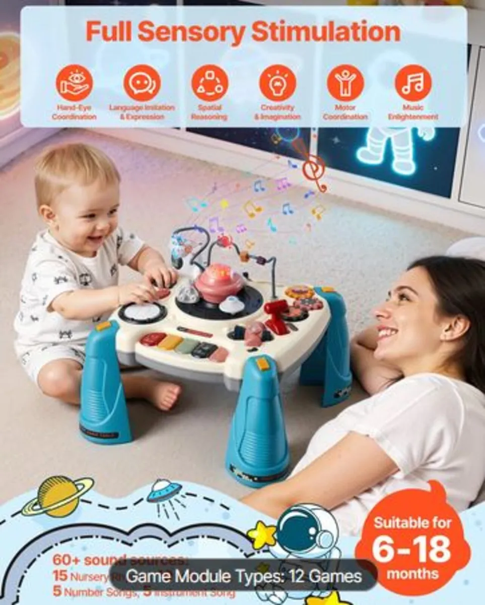 Baby Spacecraft Musical Table Toys for 1-3 Years - Image 3