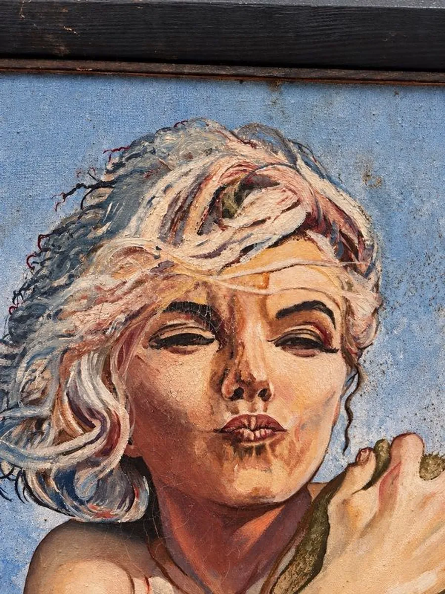 Marilyn Monroe Painting Signed & Framed Hollywood Glamour - Image 3