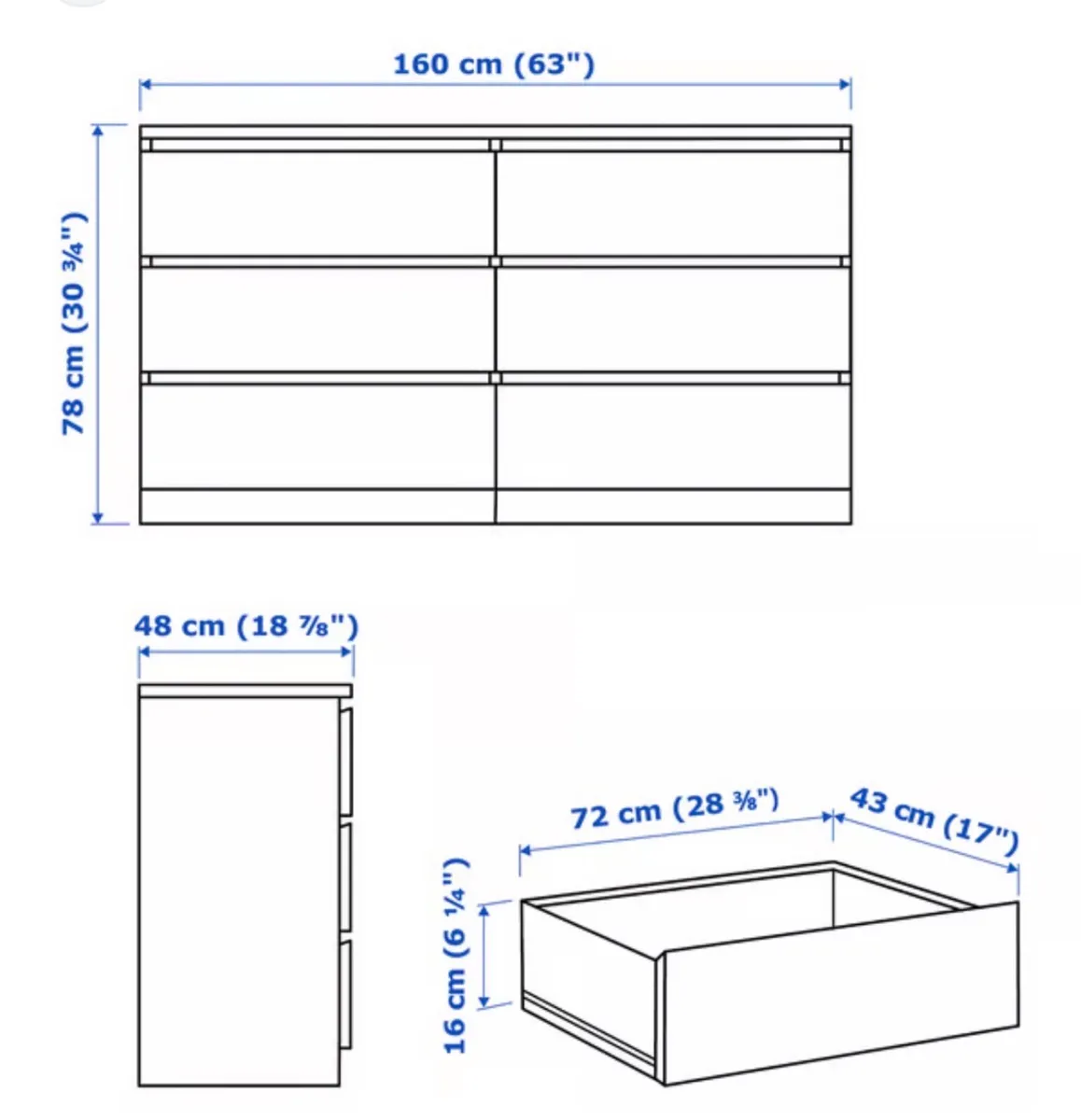 IKEA Malm UV Chest of Drawers - Image 3