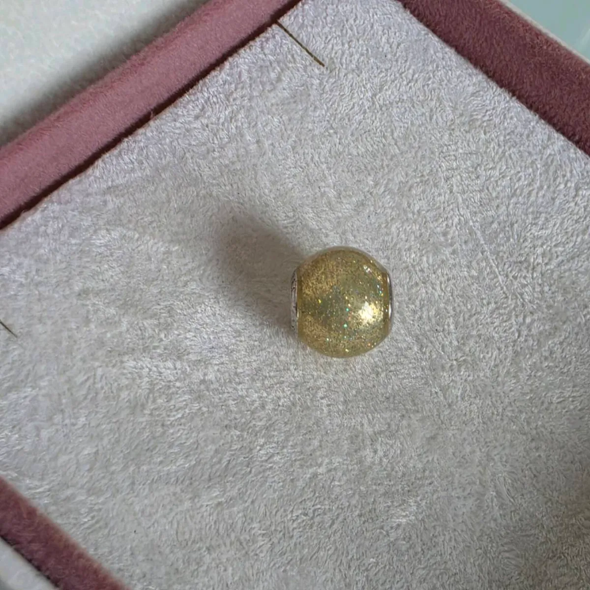 Pandora shimmering gold glitter glass bead charm - Image 2