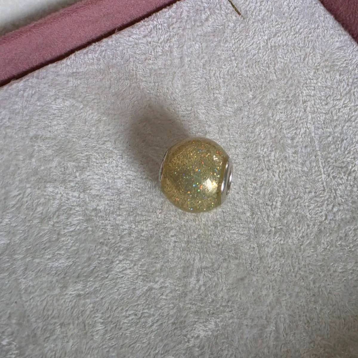 Pandora shimmering gold glitter glass bead charm - Image 3
