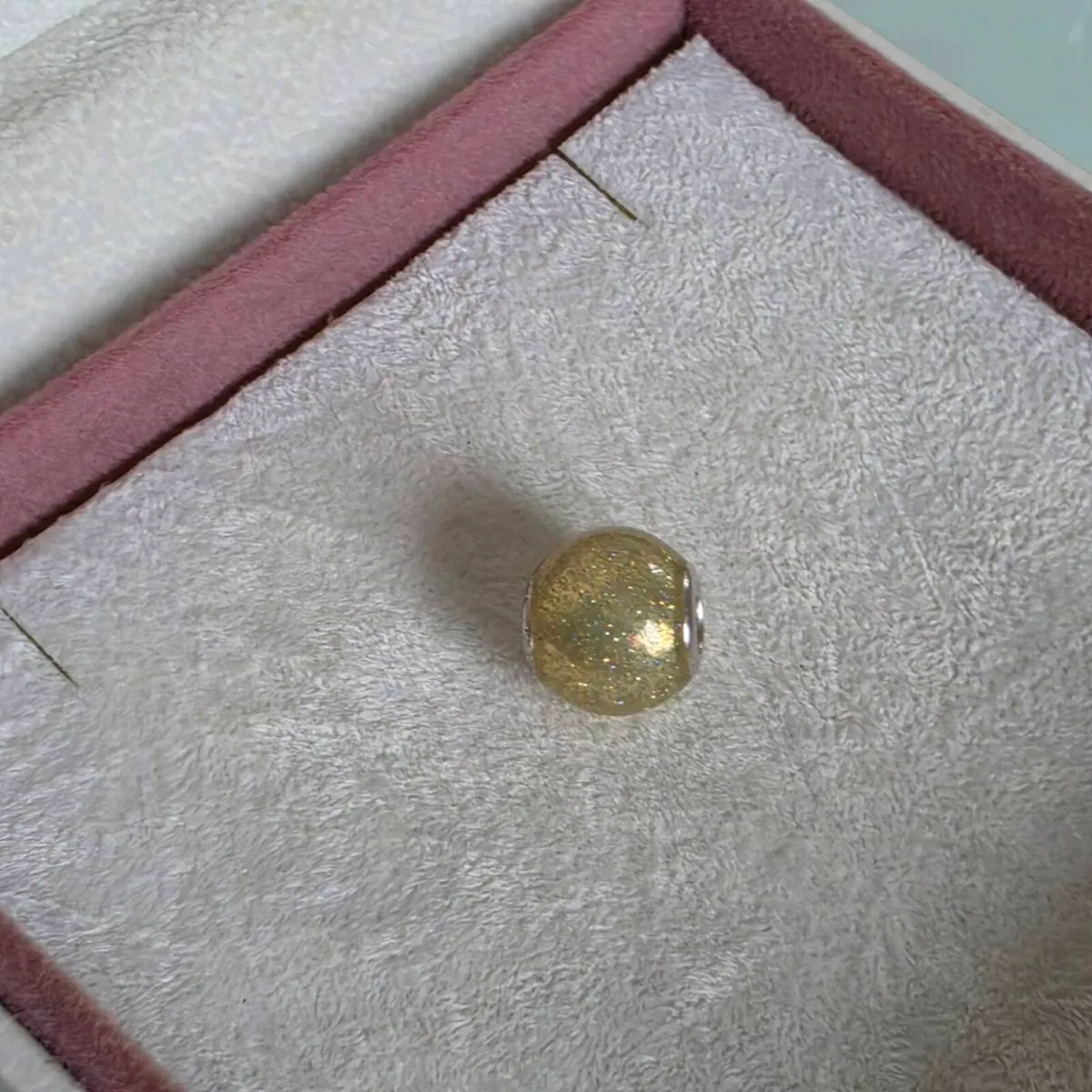 Pandora shimmering gold glitter glass bead charm - Image 4