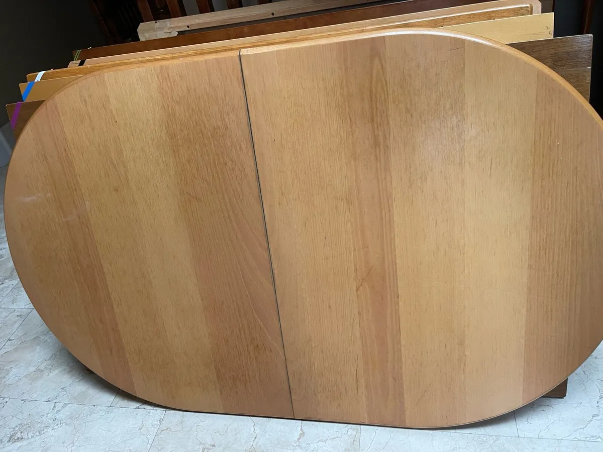 Extendable Oval Wooden Kitchen Dining Table - Image 2