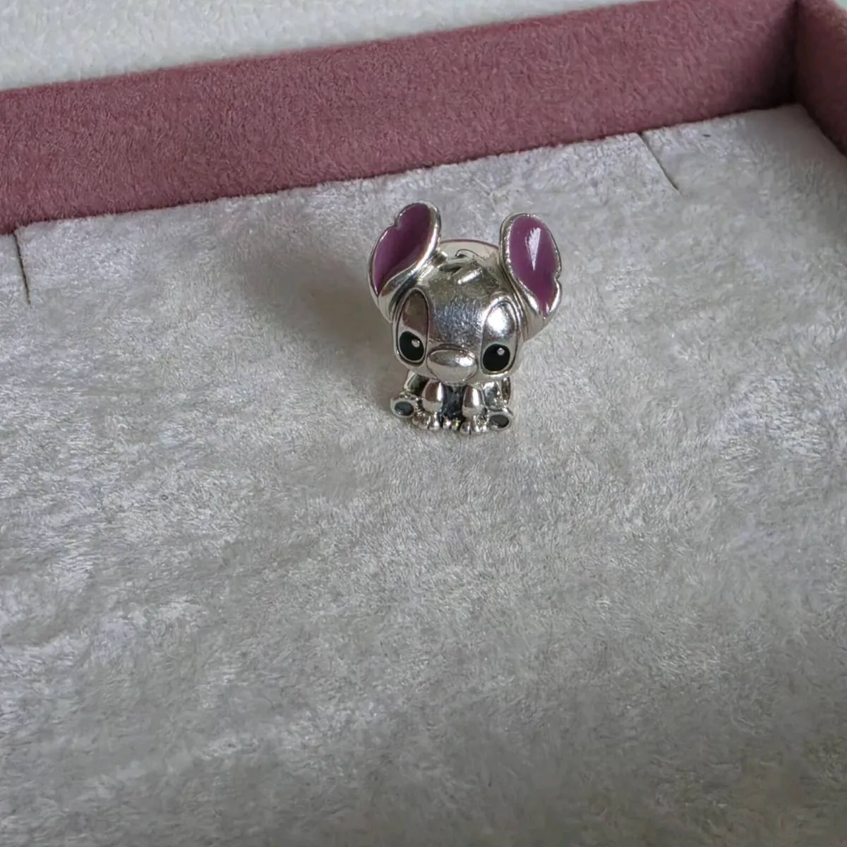 Pandora Stitch silver charm with purple ears - Image 1