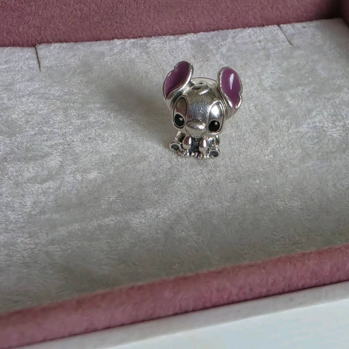 Pandora Stitch silver charm with purple ears - Image 3