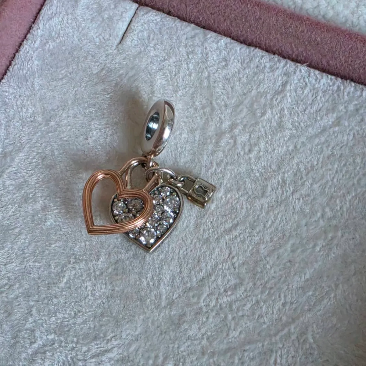 Pandora heart Padlock double dangle charm - Image 3