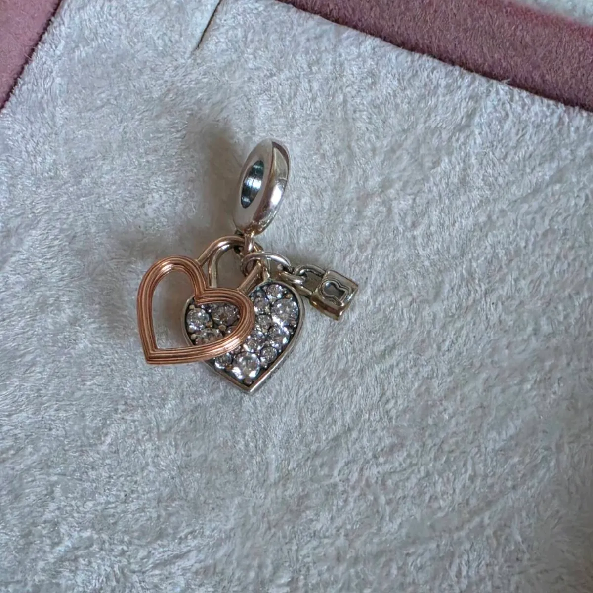 Pandora heart Padlock double dangle charm - Image 4