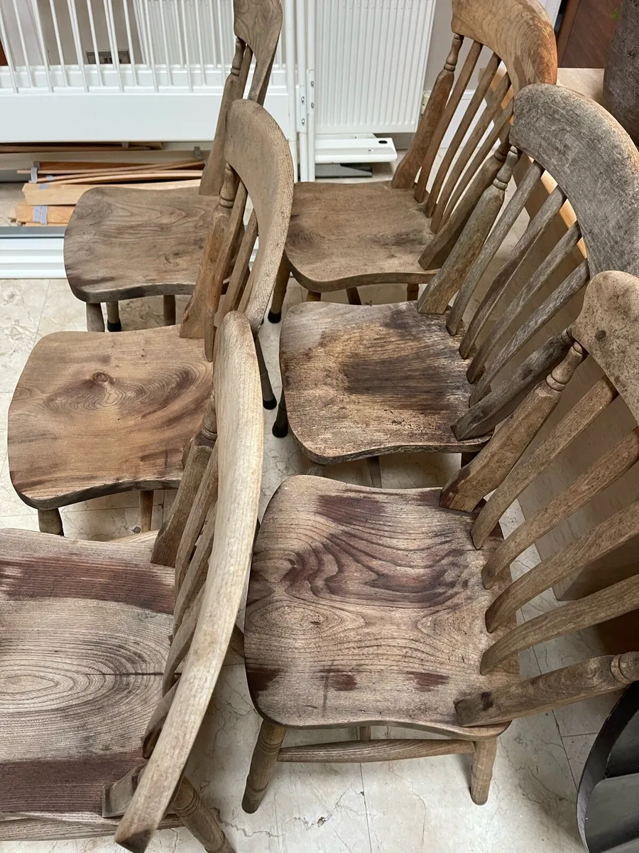 6 x Sturdy Wooden Kitchen Dining Chairs - Deliver - Image 2