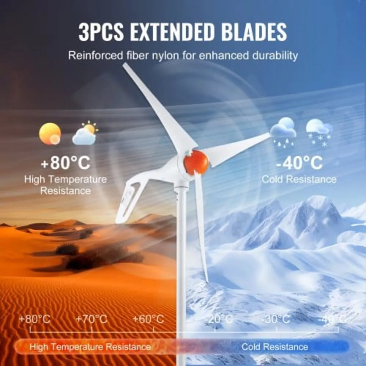 500W Wind Turbine Generator, 12V Wind Turbine Kit, - Image 4