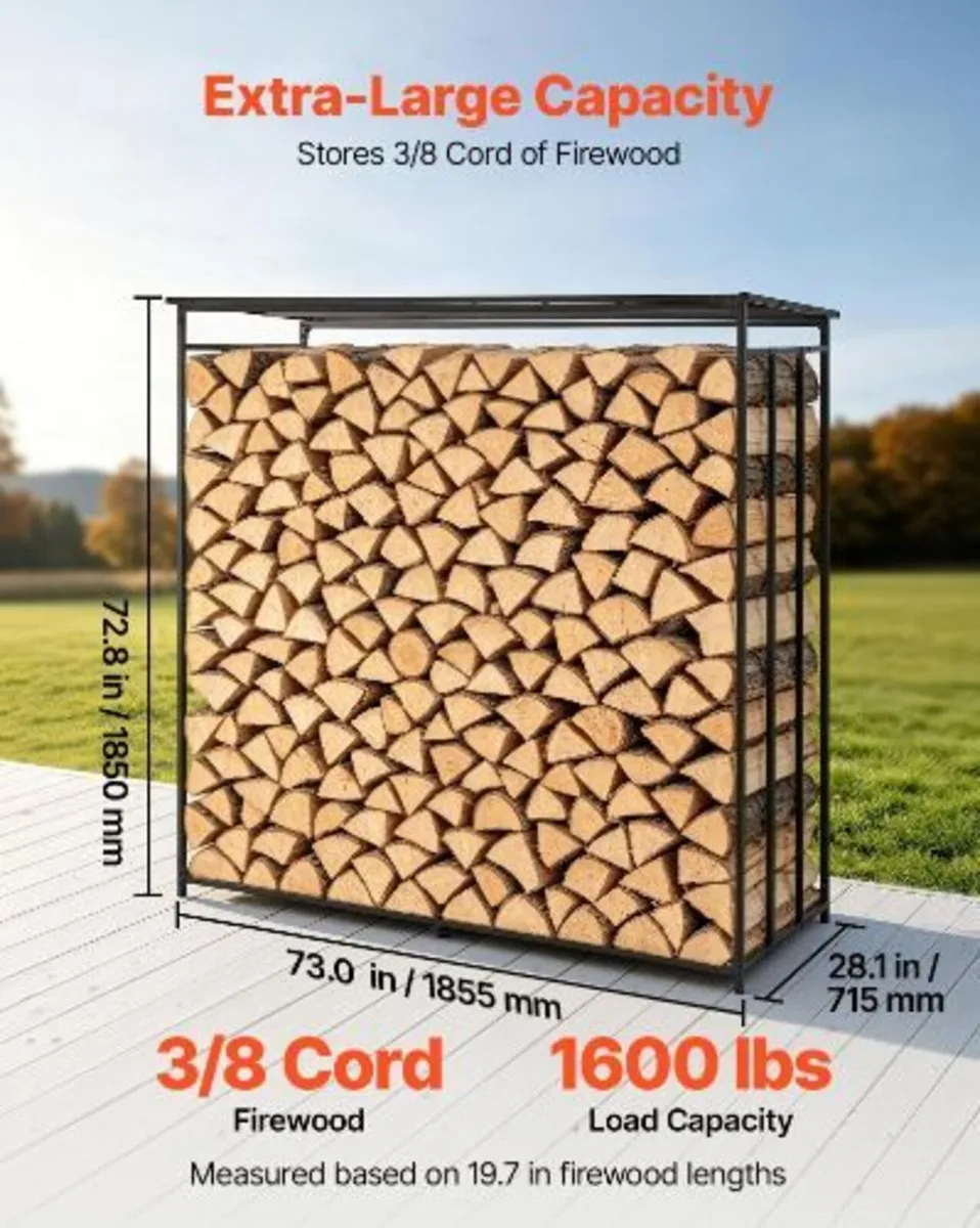 Firewood Rack 1855 mm 3/8 Cord Heavy - Image 1