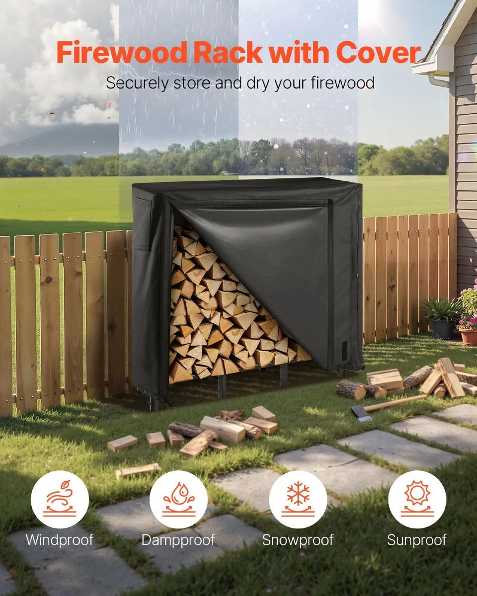 Covered Firewood Rack 122cm - 1/4 Cord - Image 2