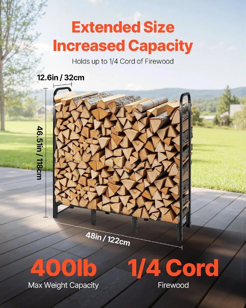 Covered Firewood Rack 122cm - 1/4 Cord - Image 3