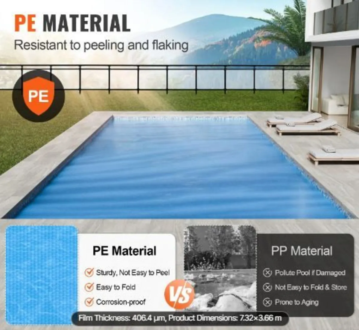 Solar Pool Cover, 24 x 12 ft Rectangle - Image 3