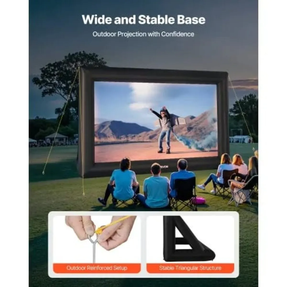 20 ft Inflatable Movie Screen, 600D Washable Infla - Image 2
