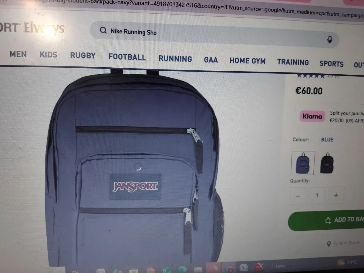 NEW Jansport Navy Schoolbag Rucksack - Image 3